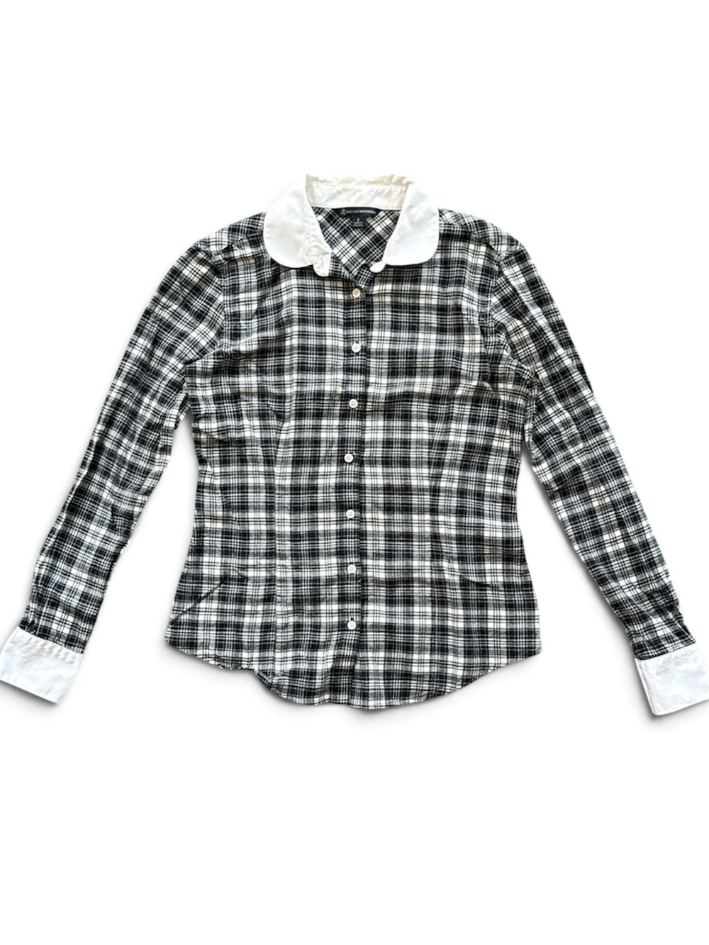 Brooks Brothers Black White Plaid women’s size 2 button up